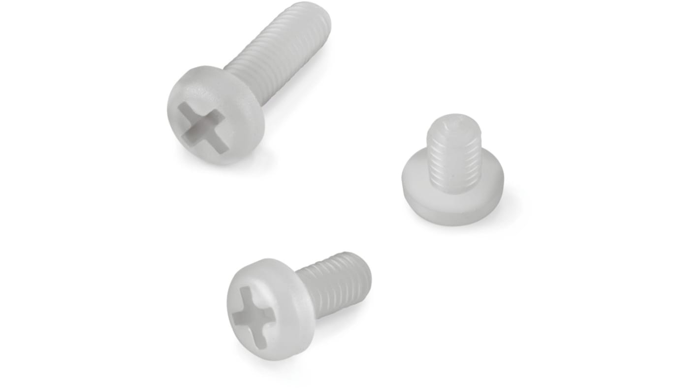 Śruby maszynowe M3 łeb z łbem walcowym soczewkowym Nylon długość 8.0mm