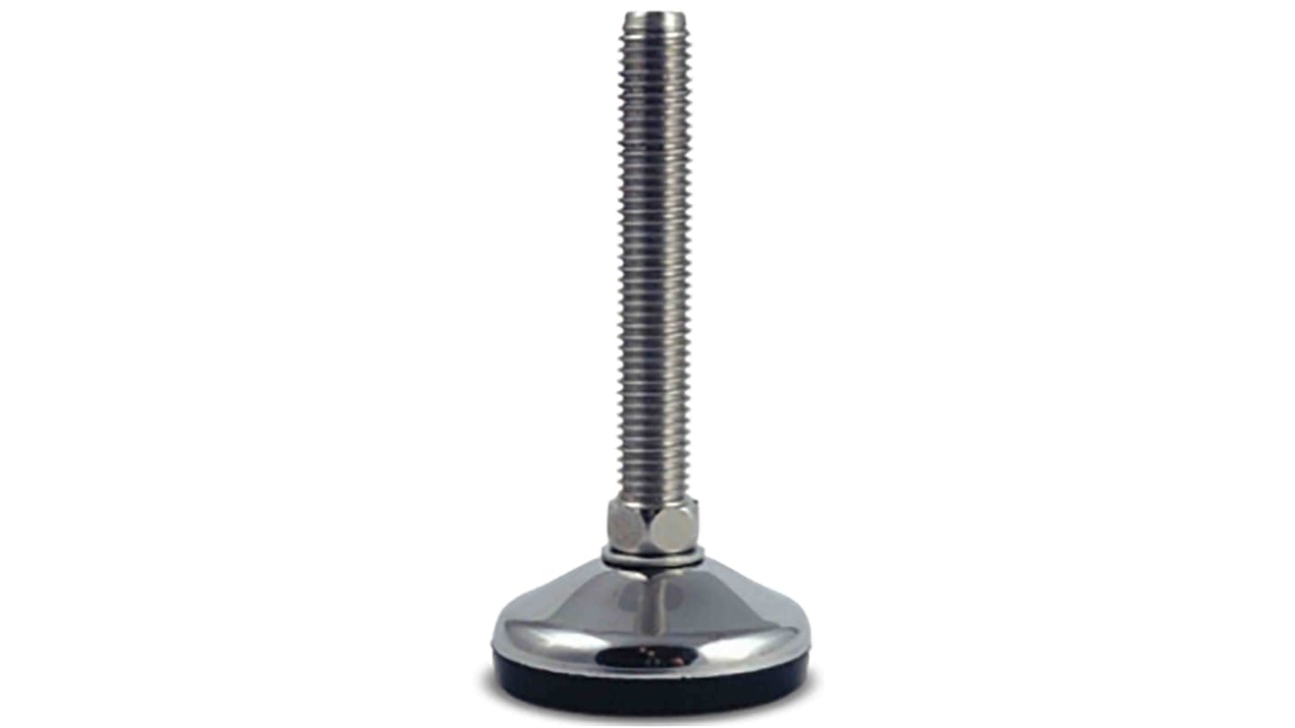 RS PRO M12 Stainless Steel Adjustable Foot, 400kg Static Load Capacity 10° Tilt Angle