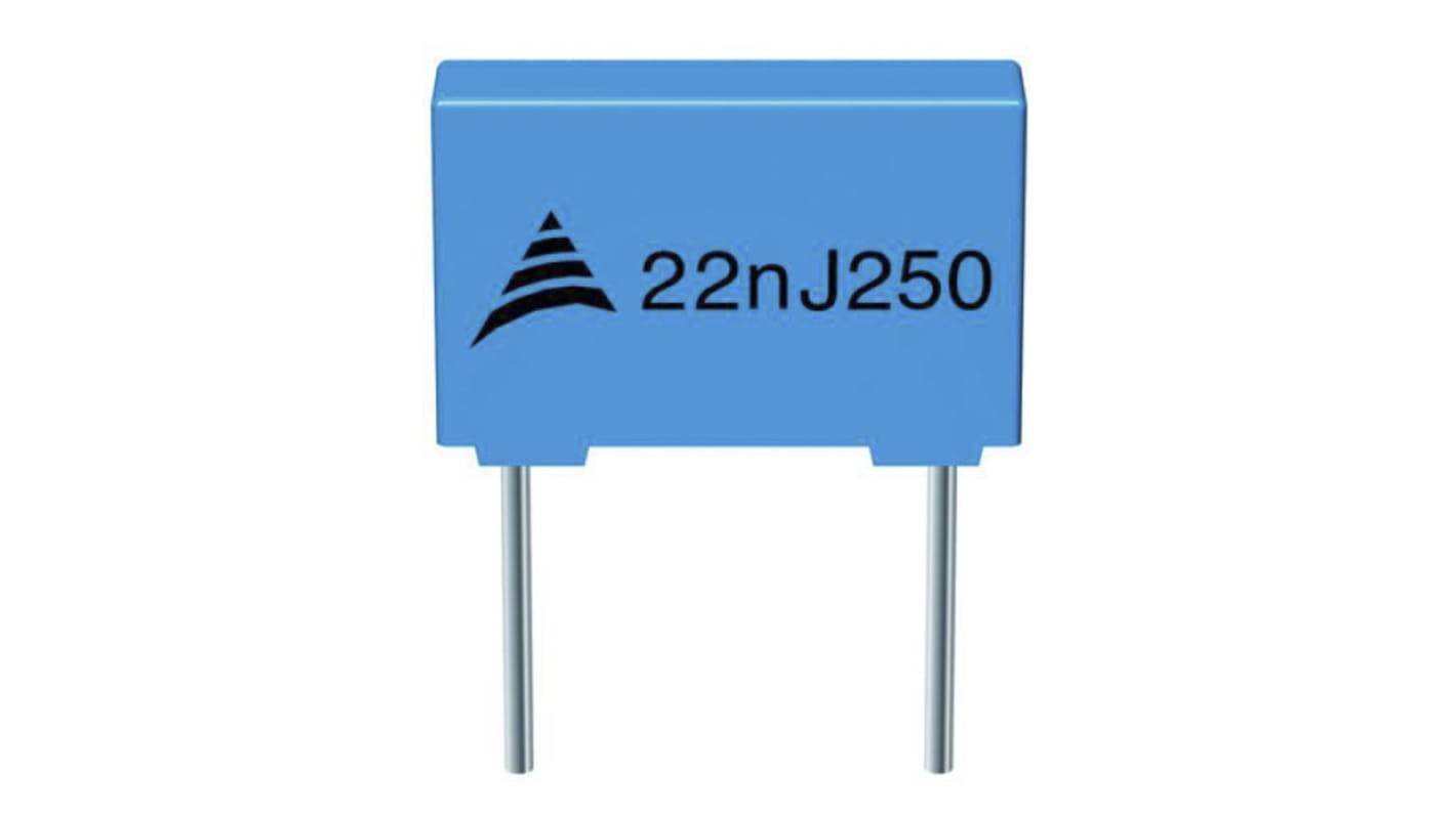 EPCOS B32520 Polyester Film Capacitor, 63 V ac, 100 V dc, ±5%, 220nF, Through Hole