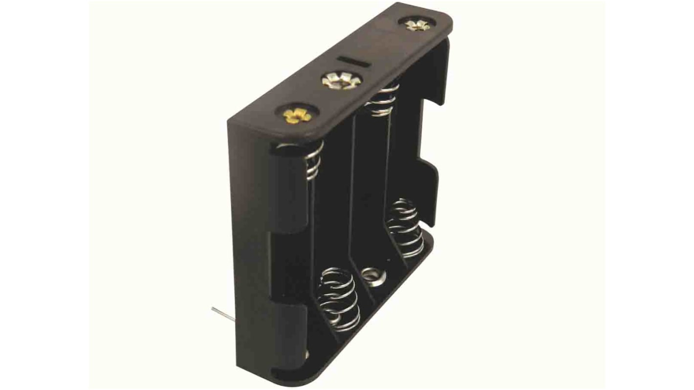 Portapilas para 4 pilas AA, montaje PCB