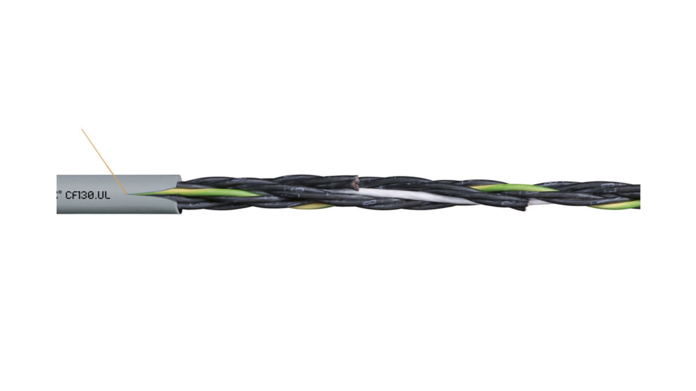 Igus chainflex CF130.UL Control Cable, 7 Cores, 0.5 mm², Unscreened, 50m, Grey PVC Sheath, 20 AWG