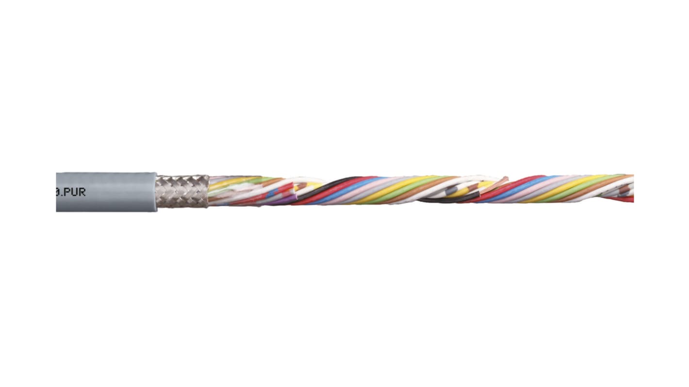 Igus chainflex CF240.PUR Data Cable, 4 Cores, 0.14 mm², Screened, 25m, Grey PUR Sheath, 26 AWG