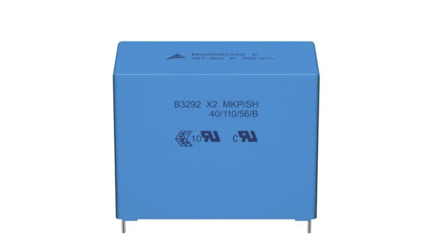 EPCOS B32928A4 Polypropylene Film Capacitor, 350V ac, ±10%, 20μF, Through Hole