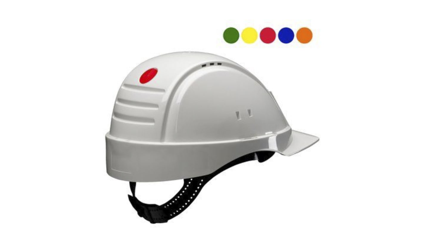3M Peltor Uvicator G2000 White Safety Helmet , Adjustable, Ventilated
