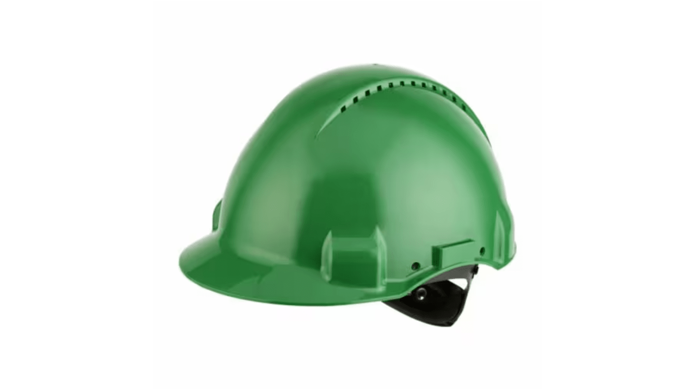 3M Peltor Uvicator G3000 Green Safety Helmet , Adjustable, Ventilated