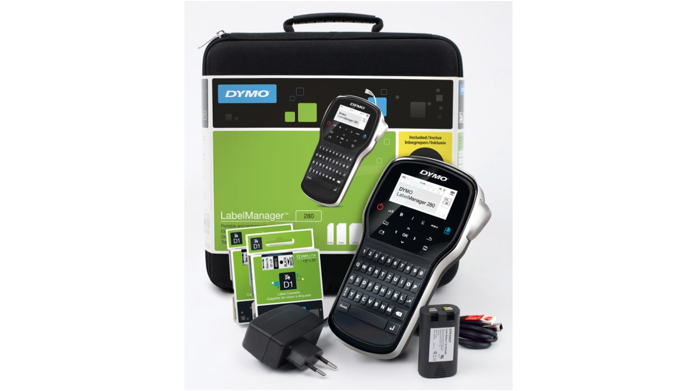 Etichettatrice Portatile Dymo DYMO, QWERTZ, largh. 12mm max, USB