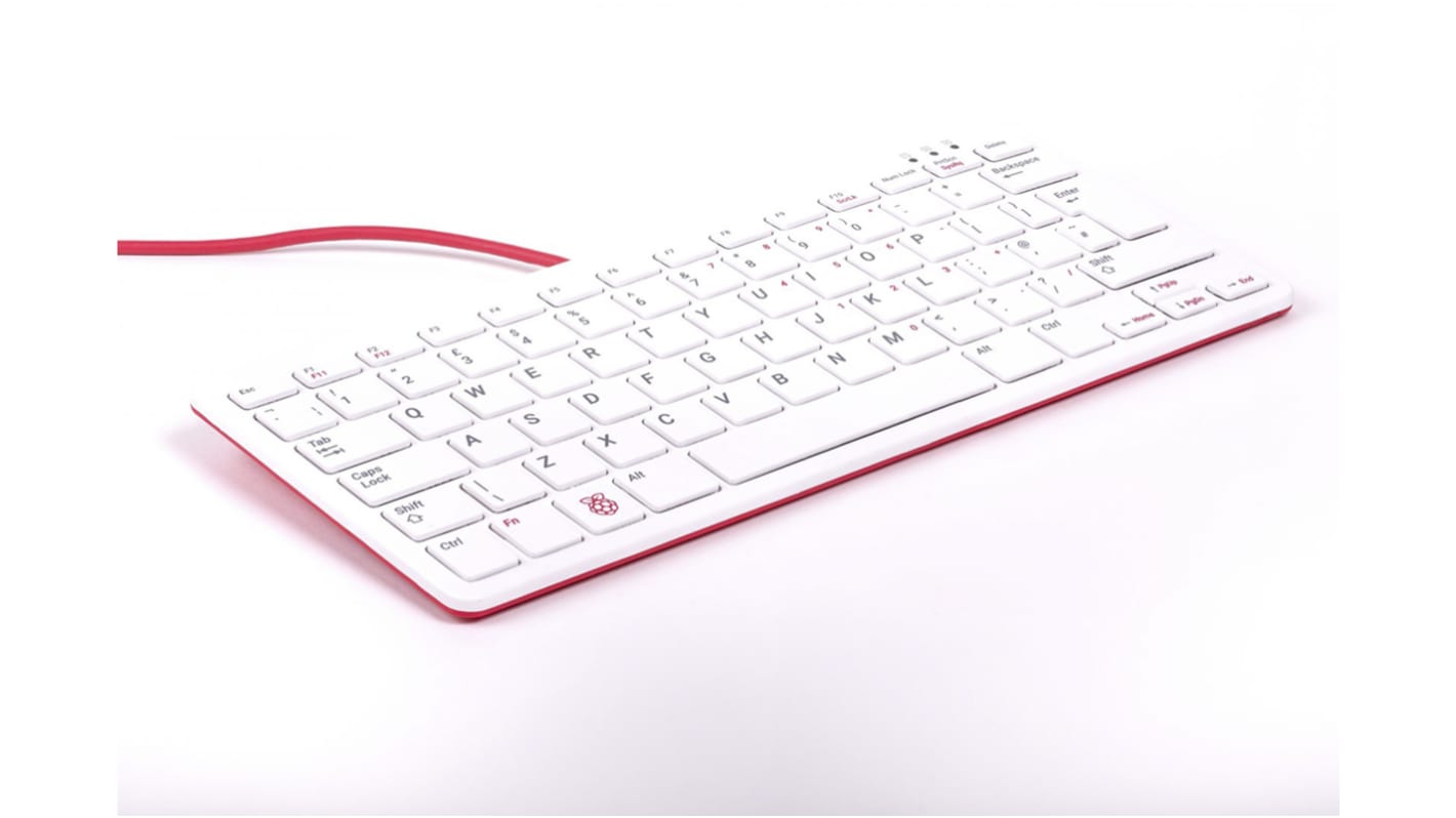 Raspberry Pi Red, White QWERTY (UK) Raspberry Pi Keyboard