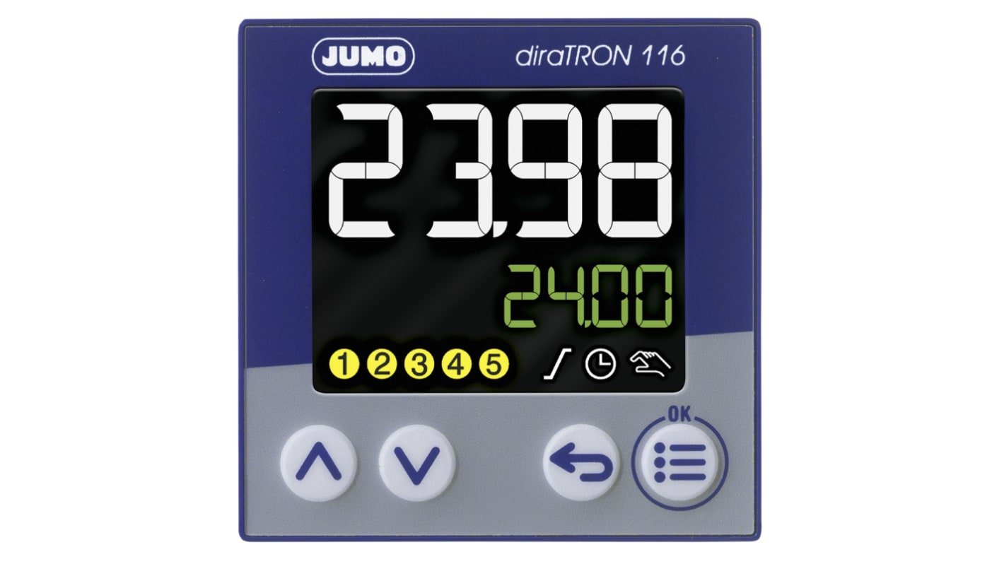 Rs-Online Termoregolatori PID Jumo diraTRON 110 → 240 V c.a. 48 x 48mm 3 uscite 2 relè 1 logico