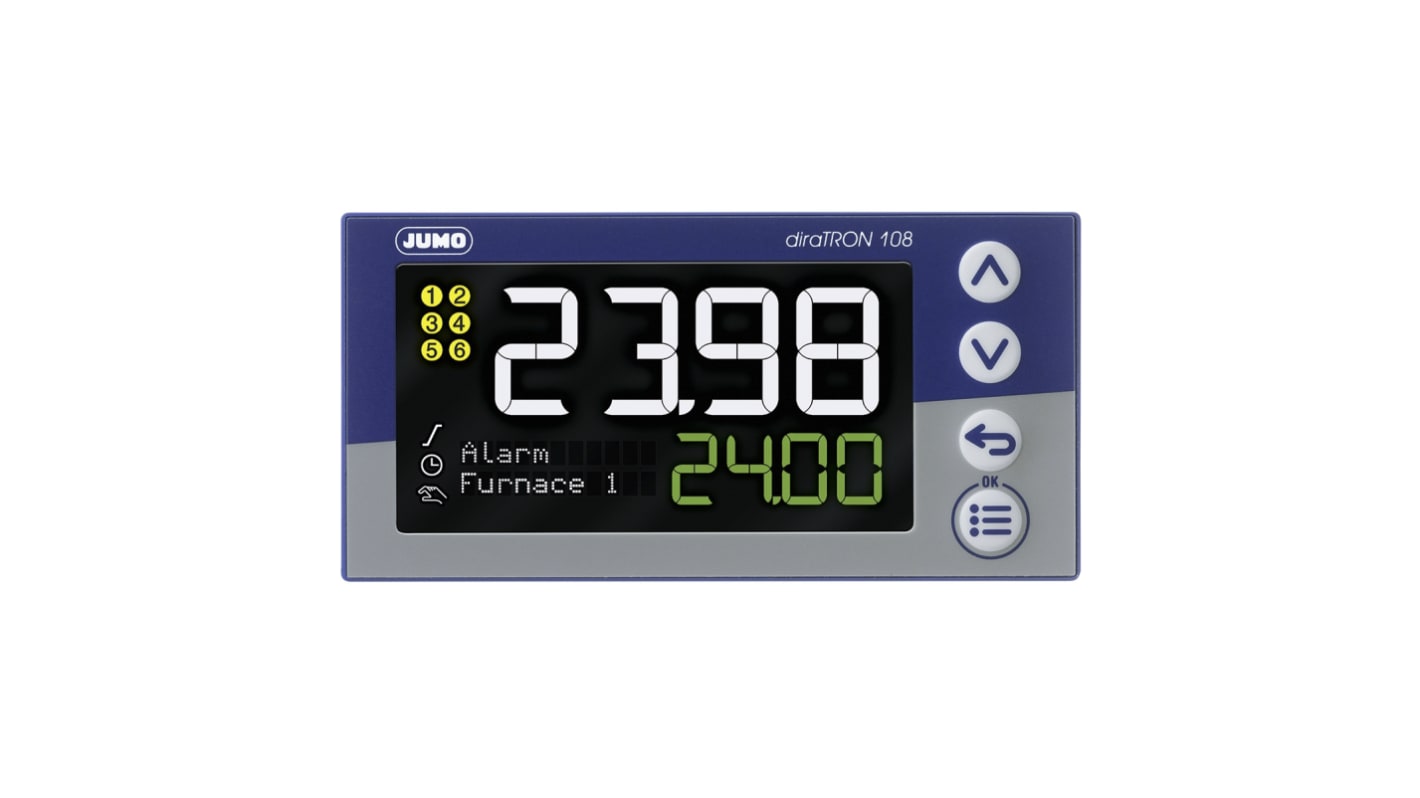 Rs-Online Termoregolatori PID Jumo diraTRON 110 → 240 V c.a. 96 x 48mm 3 uscite 2 relè 1 logico