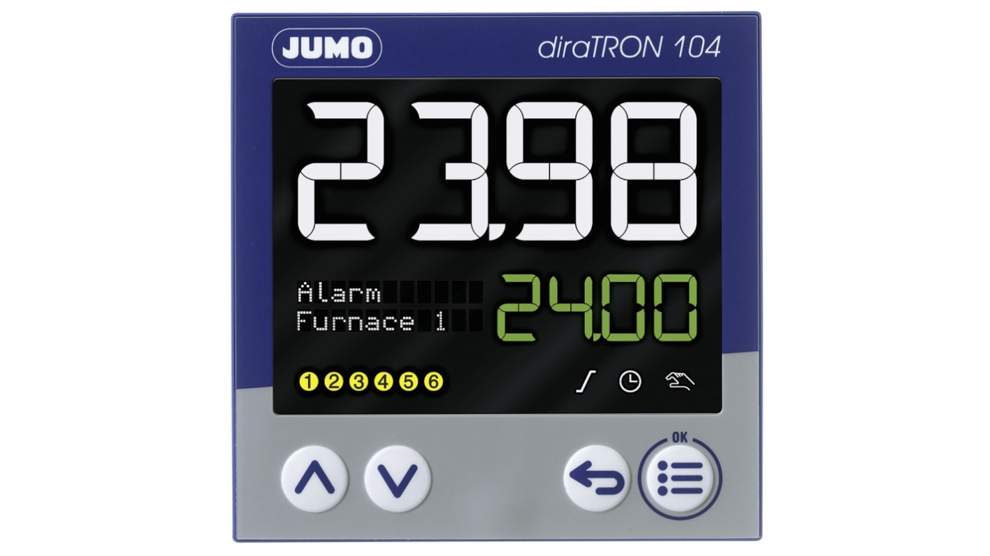 Controlador de temperatura PID Jumo serie diraTRON, 96 x 96mm, 20 → 30 V ac/dc, 3 entradas Analogue, Digital, 3