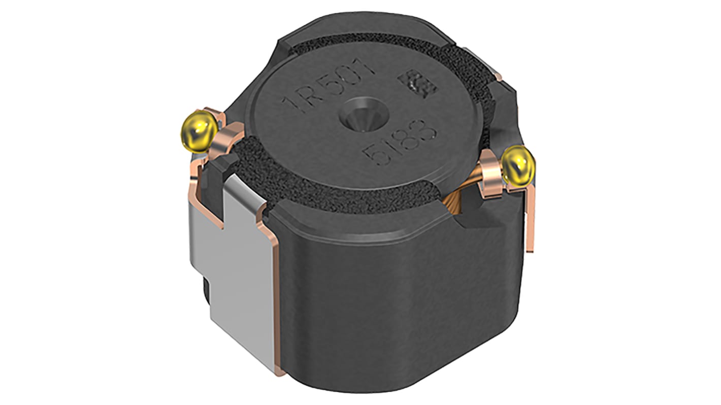 AEC-Q200 Inductor de montaje en superficie bobinado EPCOS, 1.5 μH, ±30%, núcleo de Ferrita, apantallado 6045,