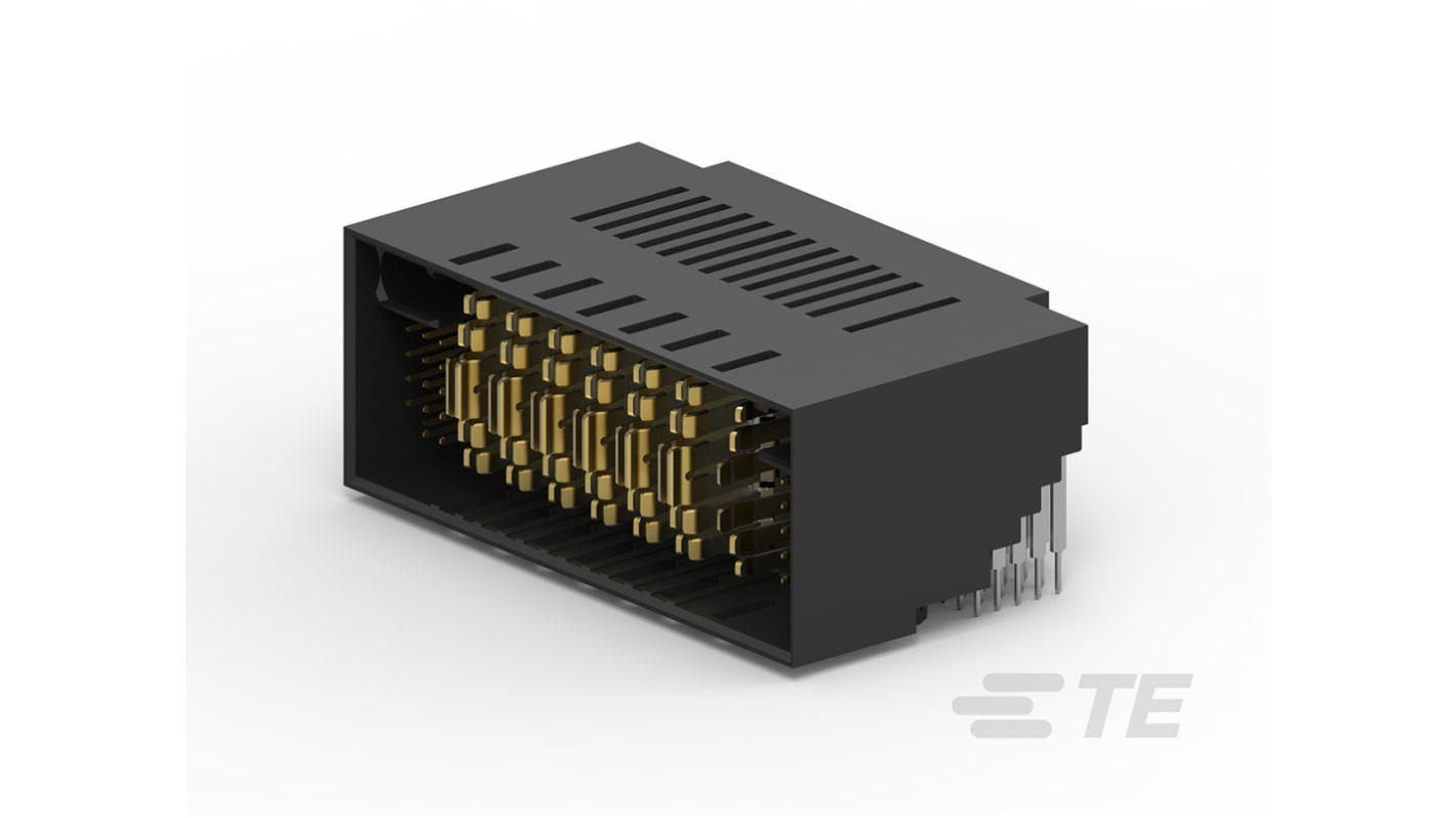 TE Connectivity Multi-Beam Series Right Angle Through Hole Mount PCB Socket, 38-Contact, 5-Row, 2mm Pitch, Solder