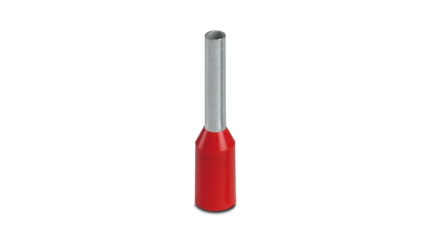 Phoenix Contact, AI 1 - 8 RD Insulated Ferrule, 8mm Pin Length, 1.5mm Pin Diameter, Red
