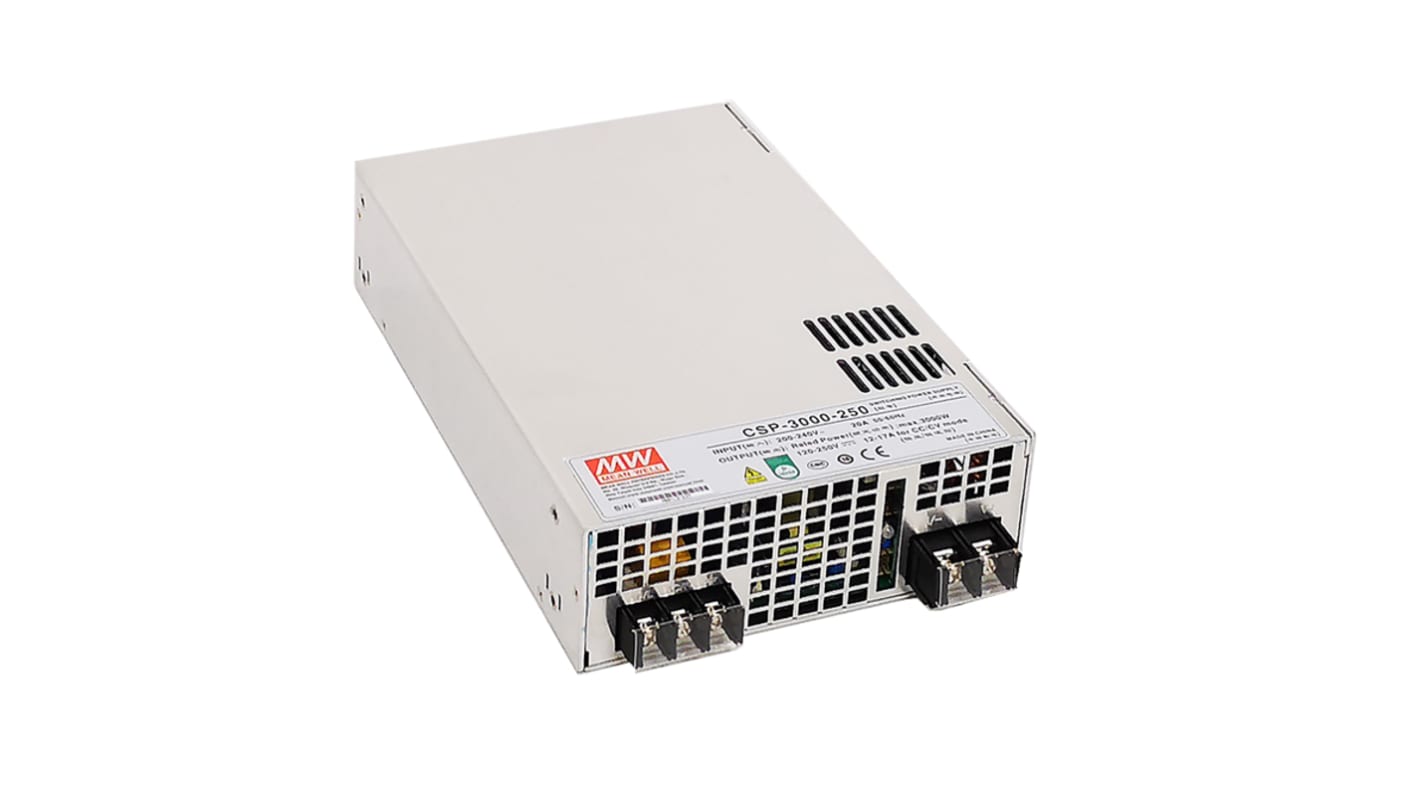 MEAN WELL 3kW开关电源, 120V 直流, 25A, 底盘安装, CSP-3000系列