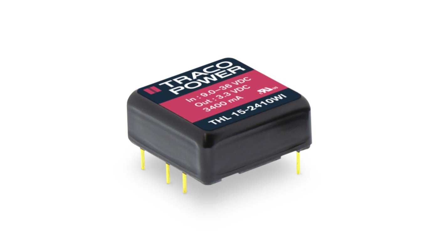 Przetwornica DC-DC, 15W, Uwe 18→ 75 V DC, Uwy 12V dc, Iwy 1.25A, TRACOPOWER