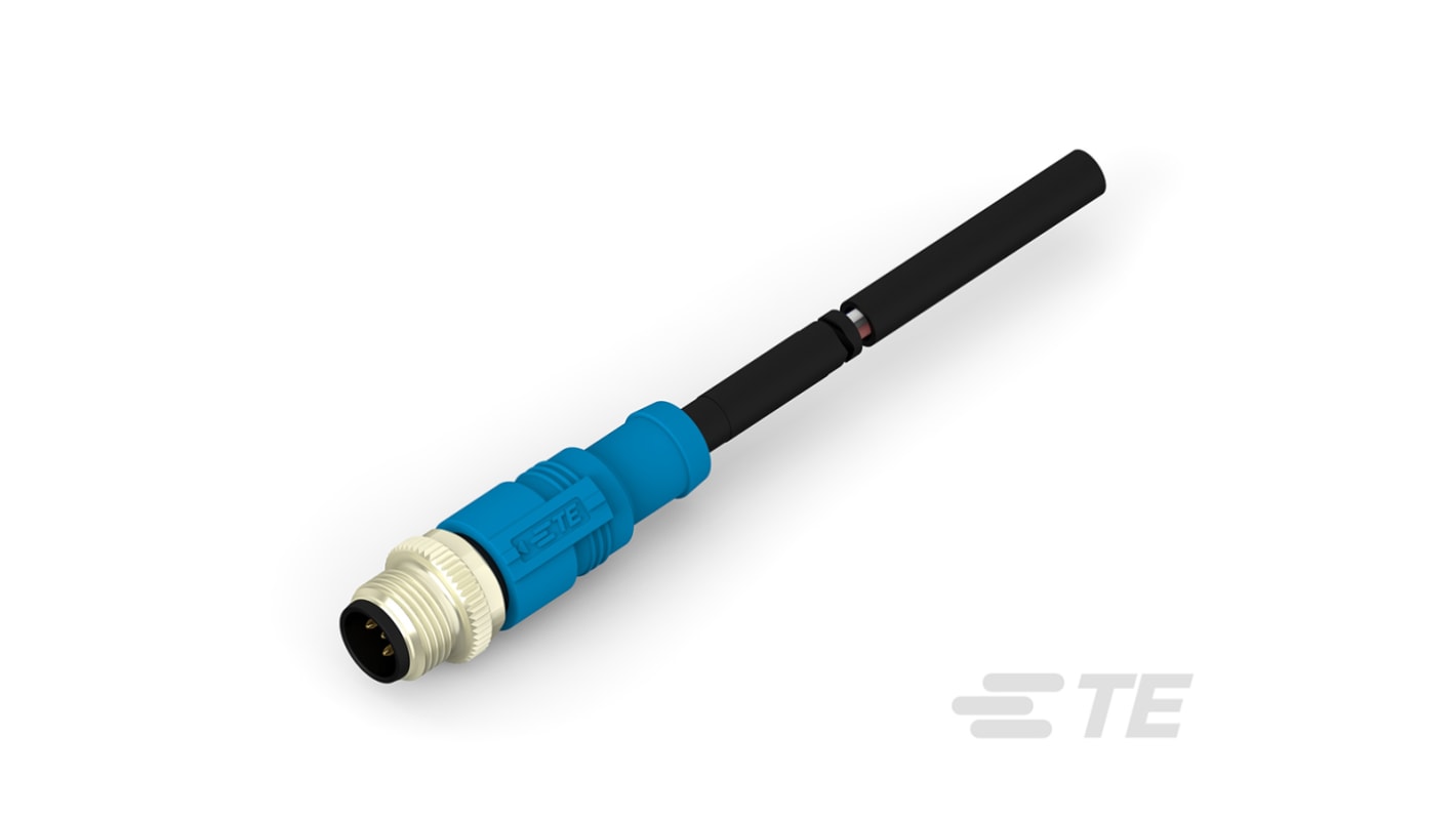 TE Connectivity Straight Male 5 way M12 to Unterminated Sensor Actuator Cable, 3m