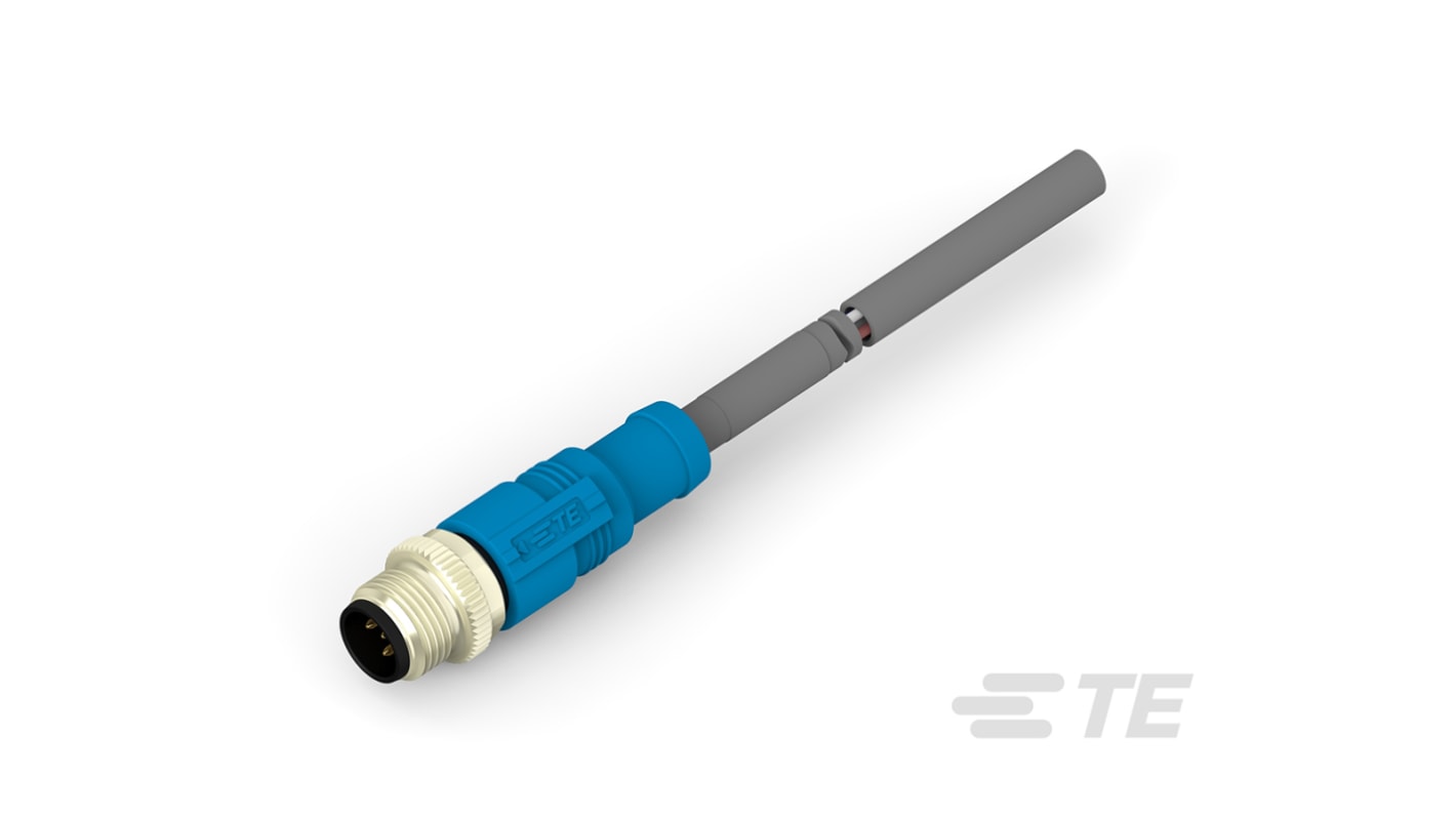 TE Connectivity Straight Male 5 way M12 to Unterminated Sensor Actuator Cable, 3m