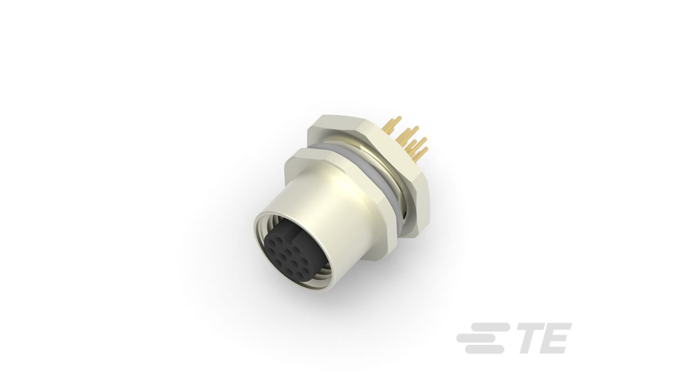 TE Connectivity Circular Connector, 12 Contacts, Front Mount, M12 Connector, Socket, Female, IP67