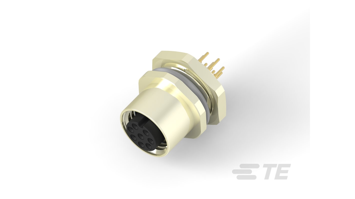 TE Connectivity Circular Connector, 8 Contacts, Front Mount, M12 Connector, Socket, Female, IP67