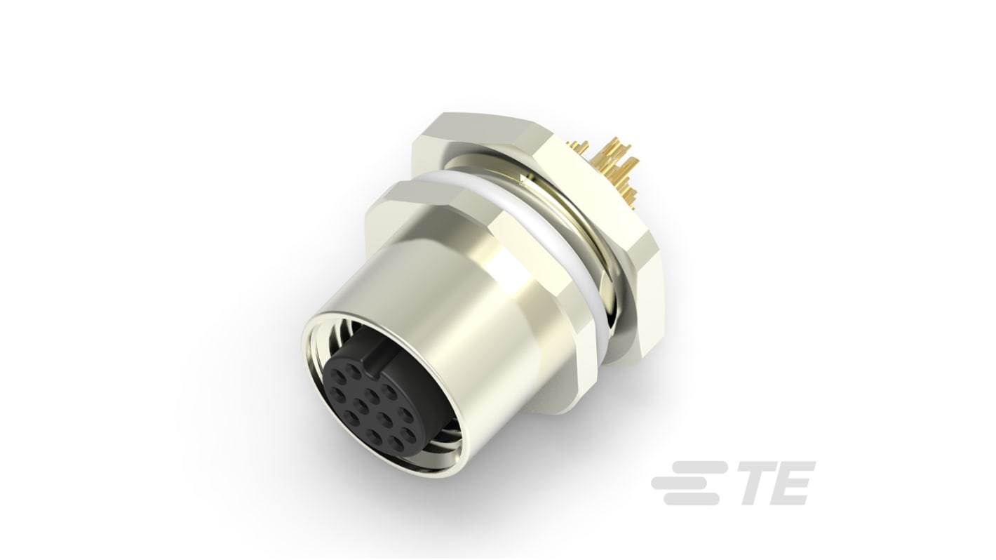 TE Connectivity Circular Connector, 12 Contacts, Front Mount, M12 Connector, Socket, Female, IP67