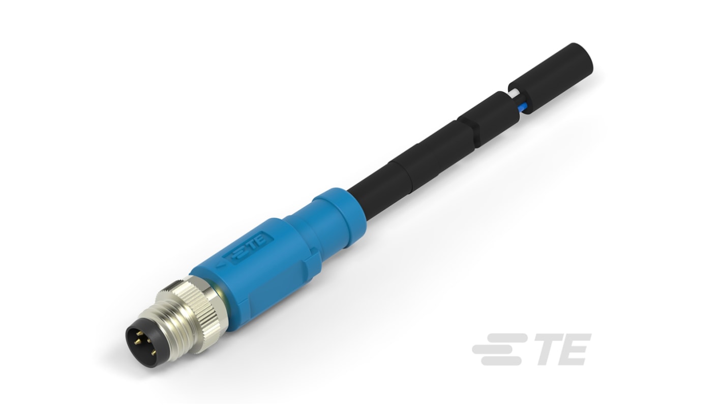 TE Connectivity Straight Male 4 way M8 to Unterminated Sensor Actuator Cable, 3m