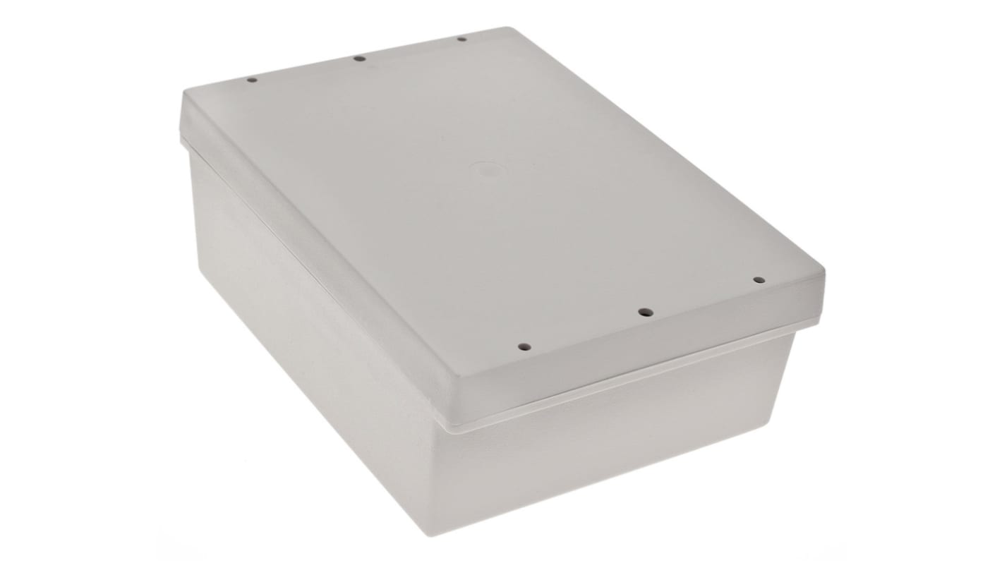 RS PRO Grey ABS Enclosure, IP65, IK07, Grey Lid, 198.05 x 144.7 x 72.25mm