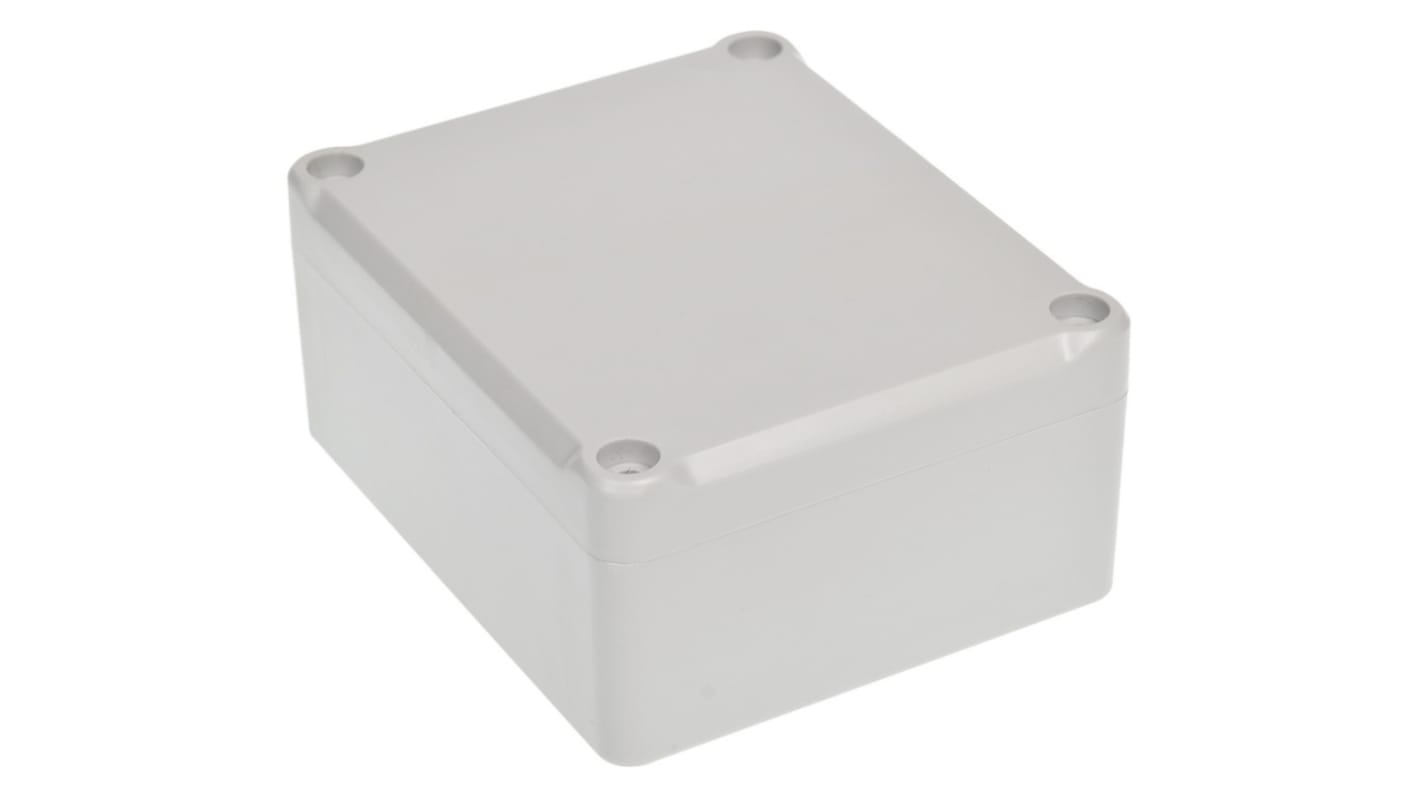 RS PRO Grey ABS Enclosure, IP65, IK09, Grey Lid, 89.35 x 74.5 x 41mm