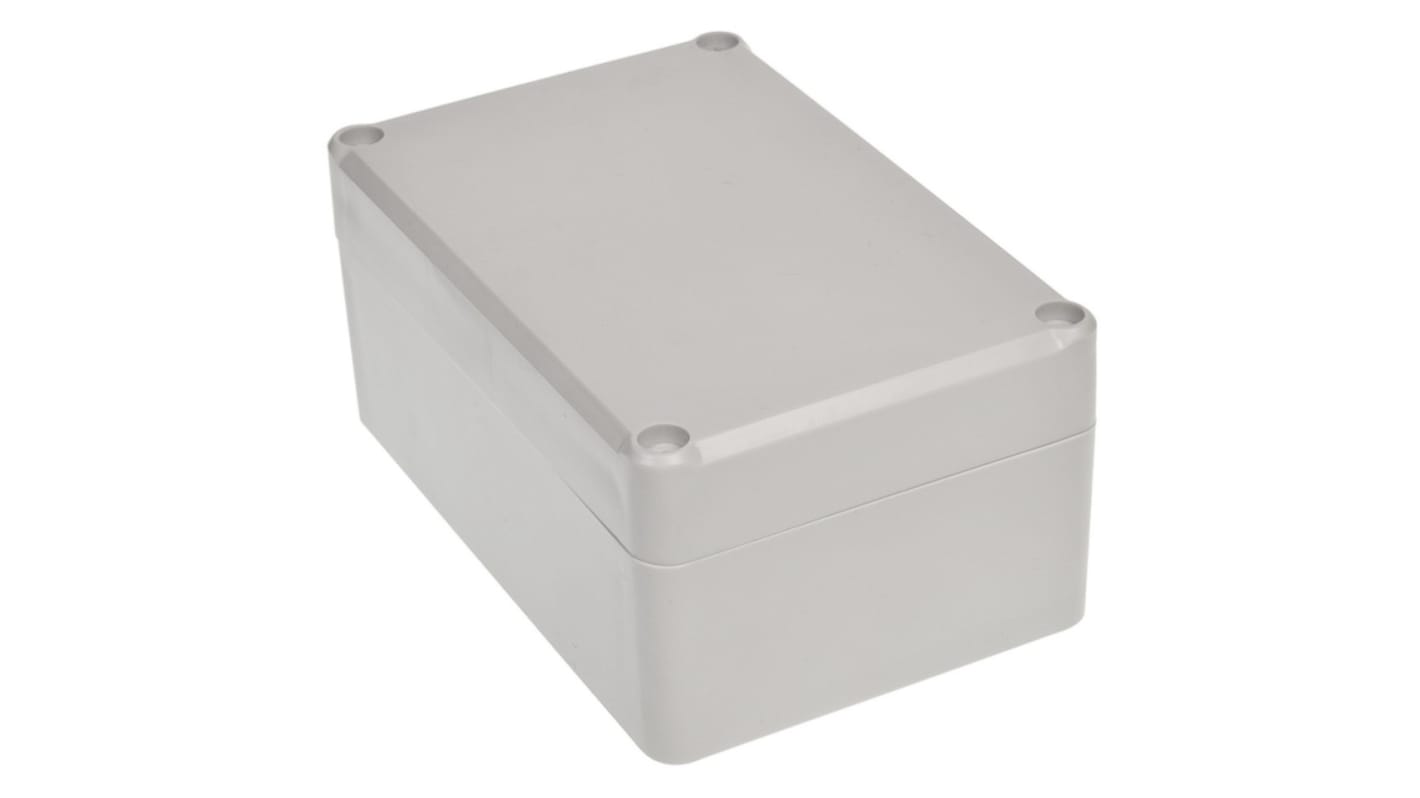 RS PRO Grey ABS Enclosure, IP67, IK09, Grey Lid, 118.15 x 78.35 x 54.6mm