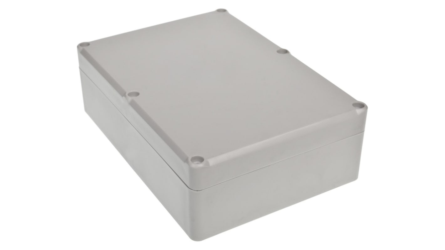 RS PRO Grey ABS Enclosure, IP65, IK09, Grey Lid, 176.8 x 125.95 x 56.65mm