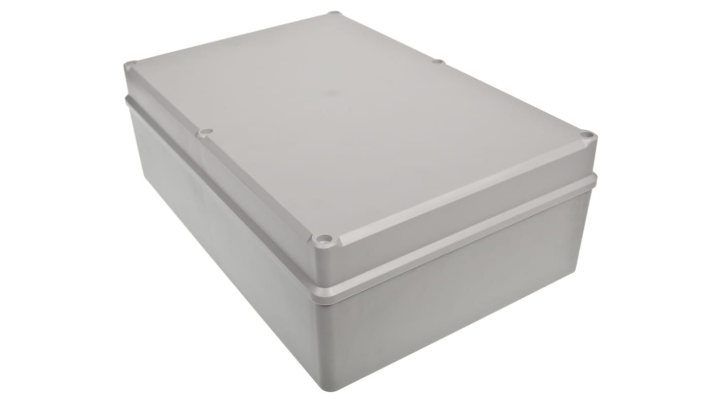 RS PRO Grey ABS Enclosure, IP67, IK09, Grey Lid, 283 x 193.2 x 96.7mm