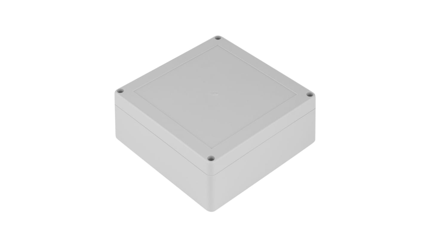 RS PRO Grey ABS Enclosure, IP65, IK07, Grey Lid, 134.75 x 134.75 x 60.1mm