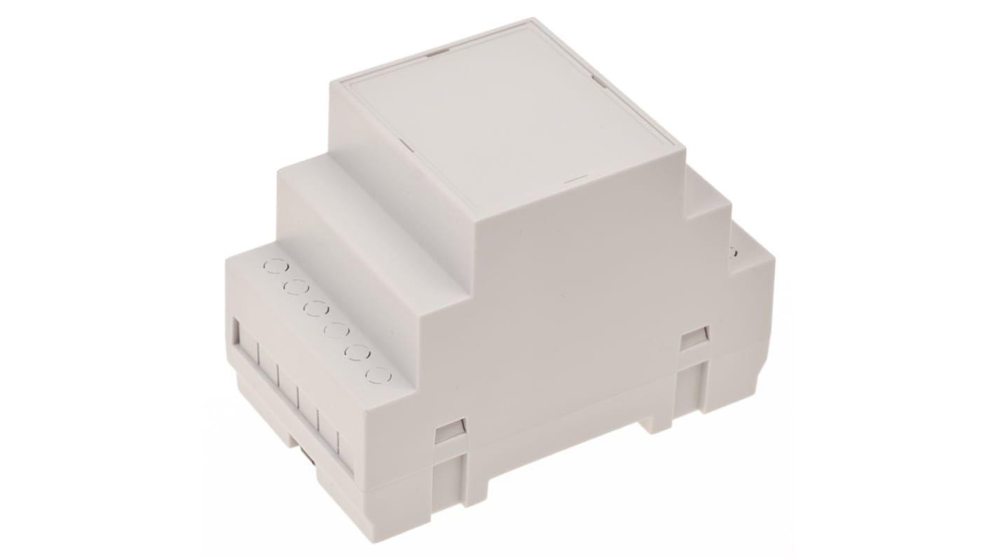 Contenitore guida DIN RS PRO, Grigio chiaro, ABS, 52.5 x 90.0 x 65.0mm