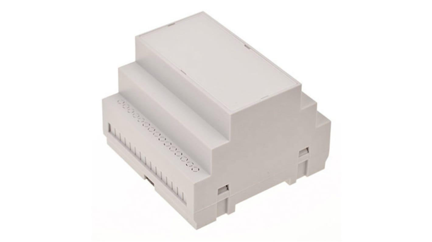 Contenitore guida DIN RS PRO, Grigio chiaro, ABS, 87.5 x 90.0 x 65.1mm
