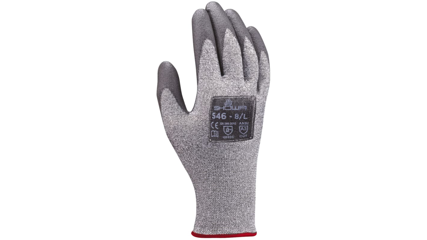 Guantes de trabajo Showa serie Duracoil, talla 7, Gris, con recubrimiento de Poliuretano