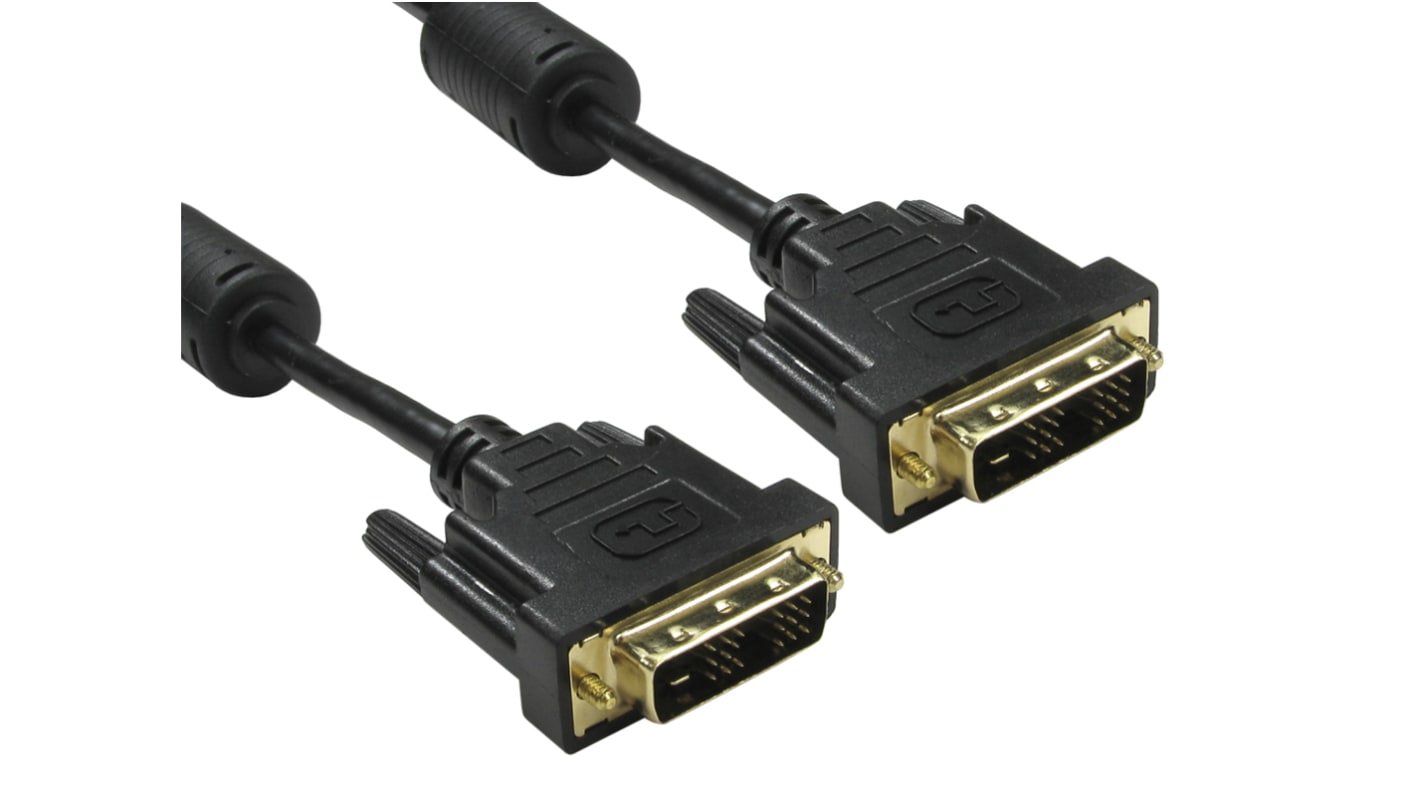 RS PRO, Male DVI-D Single Link to Male DVI-D Single Link Cable, 3mBlack sheath