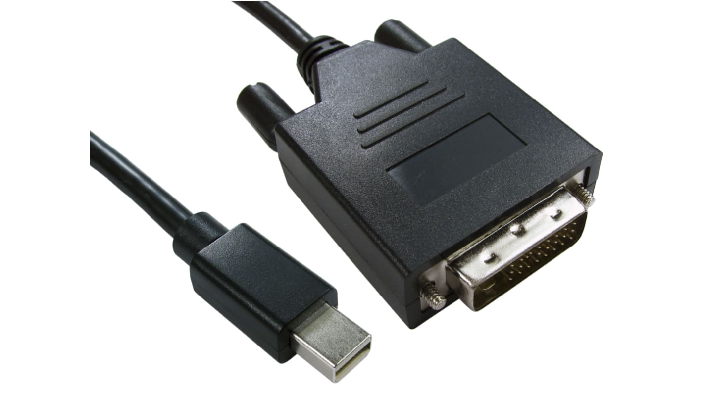 Kabel DisplayPort długość 1m B: DVI-D Dual Link A: Złącze DP (Display Port) Mini męskie RS PRO 4K