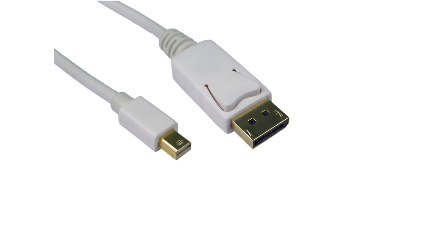 RS PRO DisplayPort kábel, Külső menetes-Külső menetes, 2m