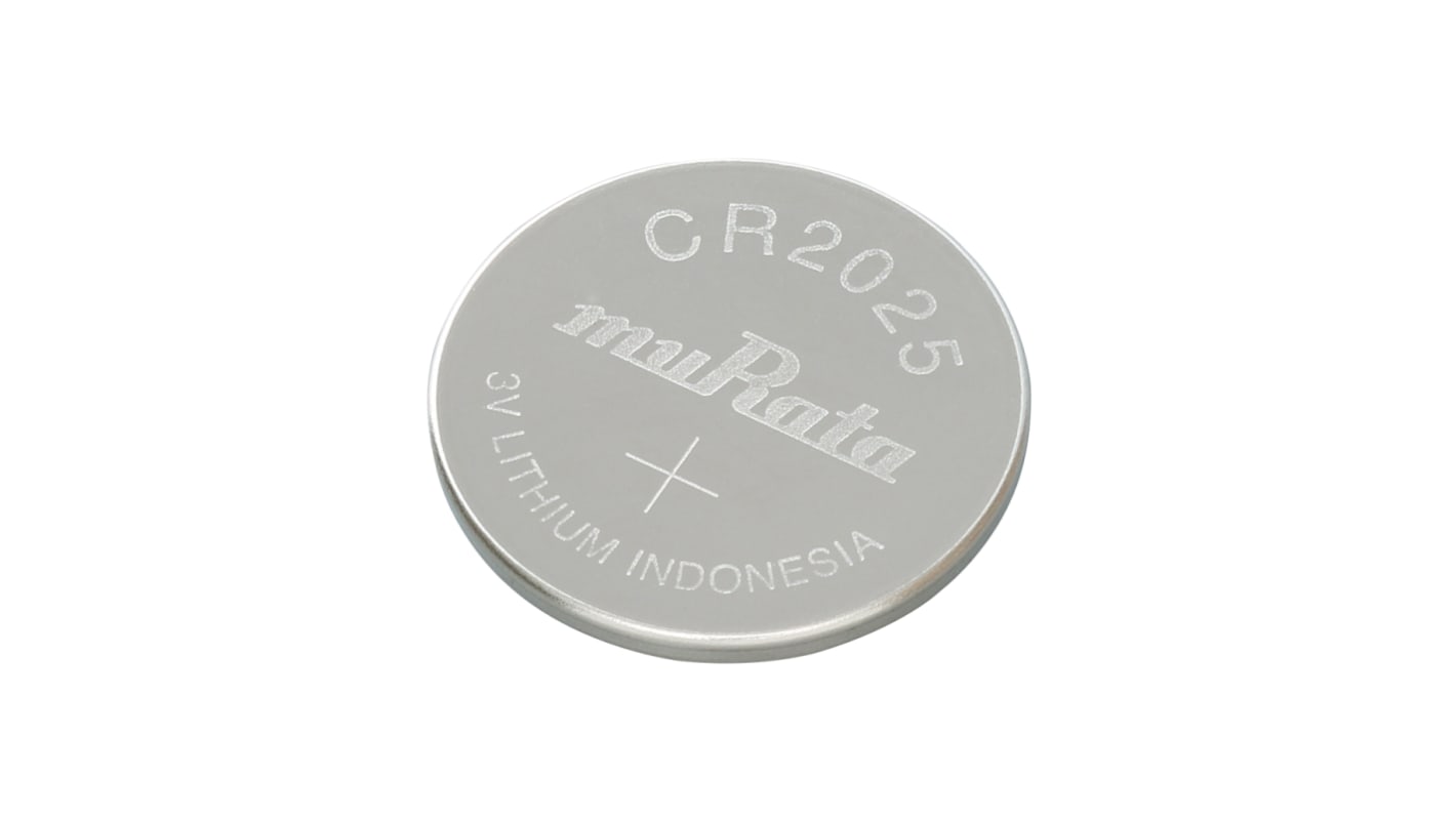 Murata CR2025 Button Battery, 3V, 20mm Diameter