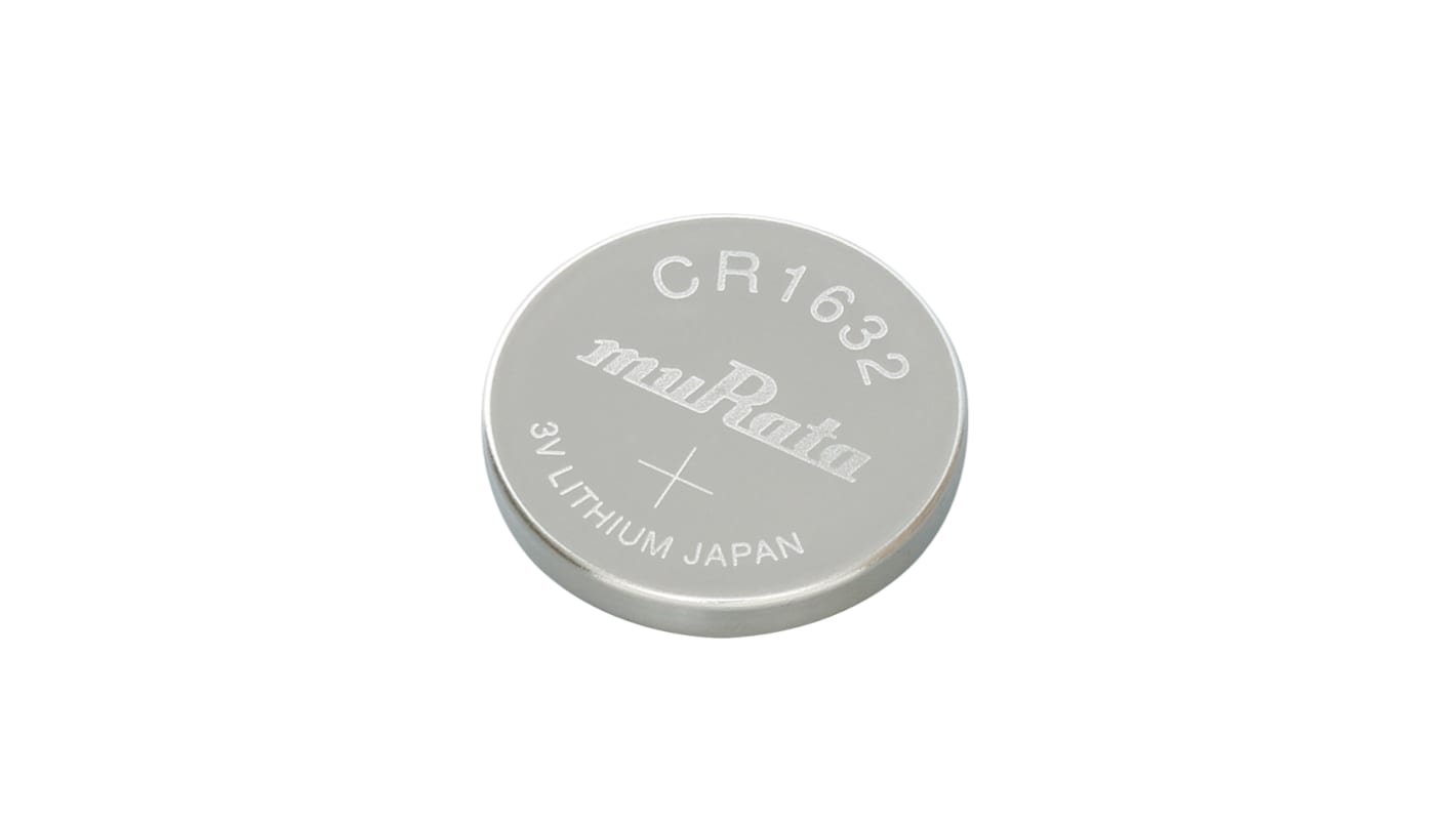Batteria a bottone Murata CR1632, 3V, terminale Standard