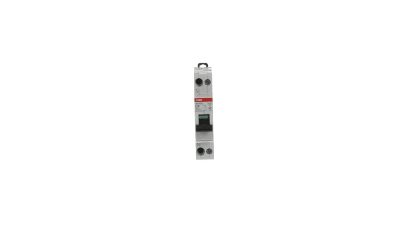 ABB SN201 MCB, 1+N, 4A Curve C, 230V AC, 4.5 kA Breaking Capacity