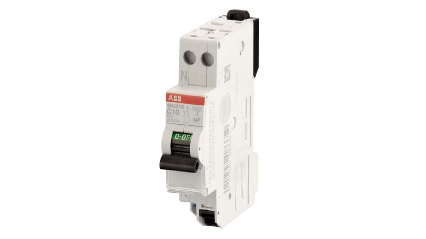 Interruttore magnetotermico ABB 1+N 10A 6 kA, Tipo D