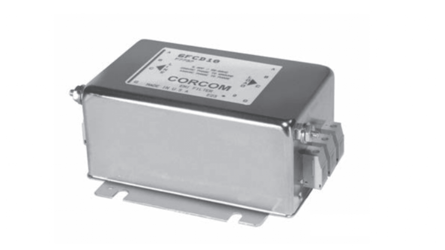 TE Connectivity, Corcom FCD 6A 480/277 V ac 50Hz, Flange Mount Power Line Filter, Terminal Block 3 Phase