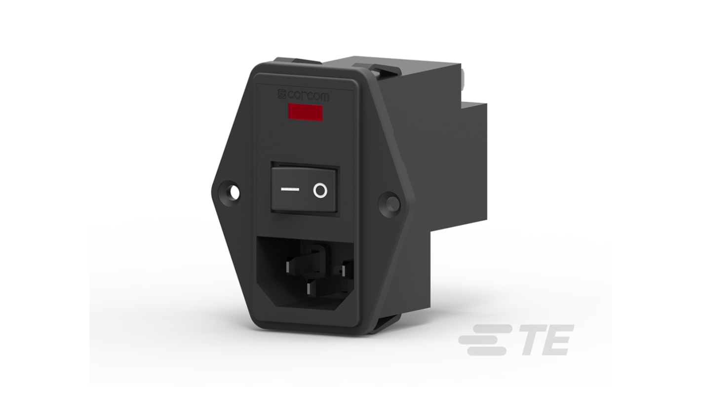 TE Connectivity IECインレット, 10A 115 V ac、230 V ac フランジマウント