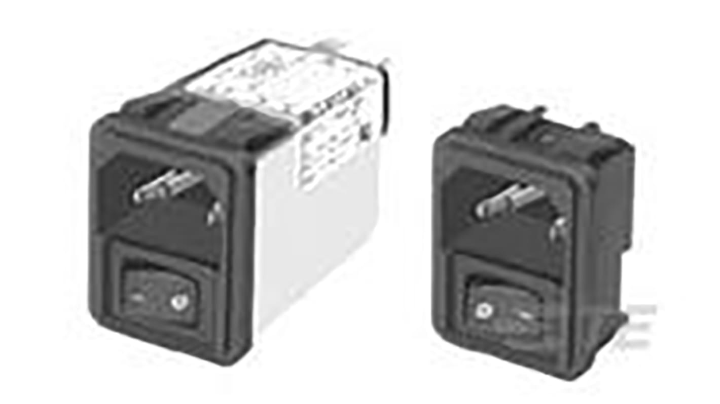 TE Connectivity IEC規格 C14 IECインレット, 10A 120 V ac、250 V ac スナップイン