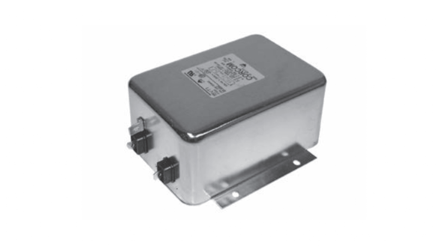 TE Connectivity 单相电源滤波器, 6A, 250 V 交流, 50/60Hz, 螺钉安装, 铲形接端, Corcom T系列