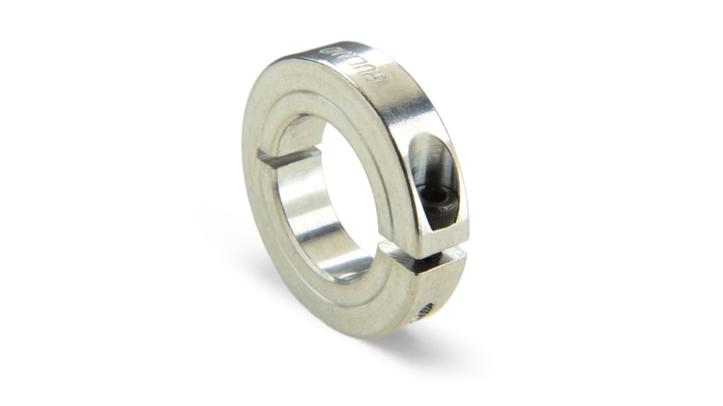 Ruland Shaft Collar, One Piece, Clamp Screw, Bore 6mm, OD 30mm, W 8mm, Aluminium