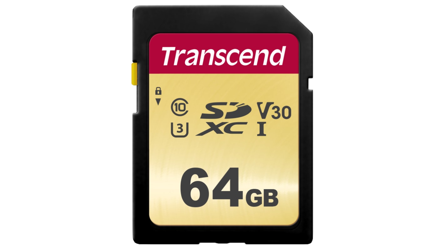 Transcend 500S SDHC, SDXC SD-Karte 64 GB Class 10, U3, V0, MLC
