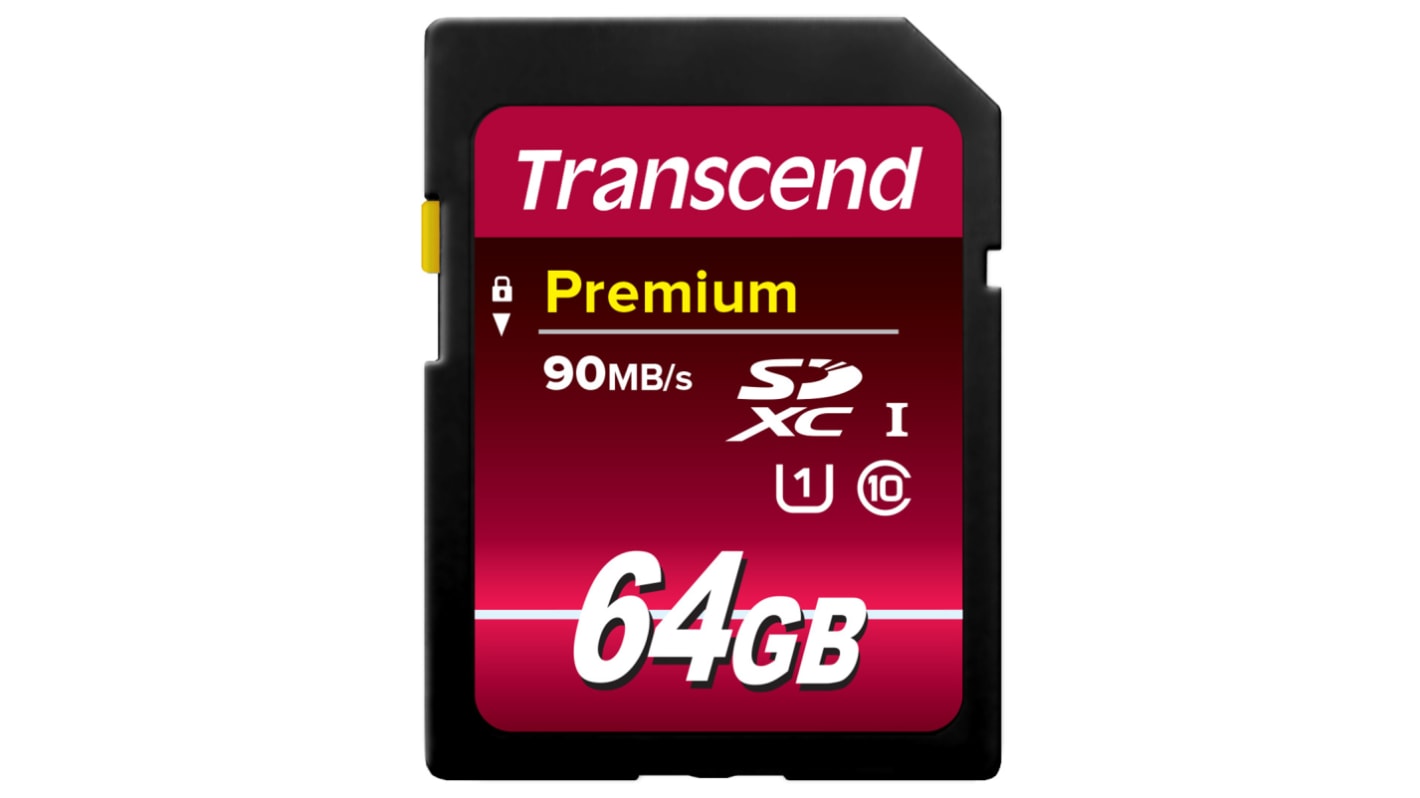 Transcend 64 GB Industrial SDHC, SDXC SD Card, Class 1, Class 10