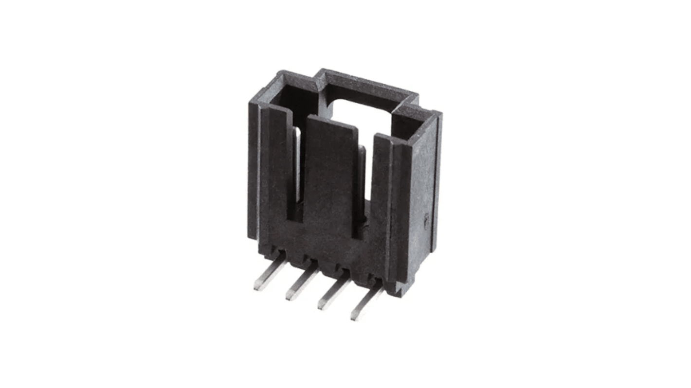 Molex SL Series Right Angle Through Hole PCB Header, 4 Contact(s), 2.54mm Pitch, 1 Row(s), Shrouded