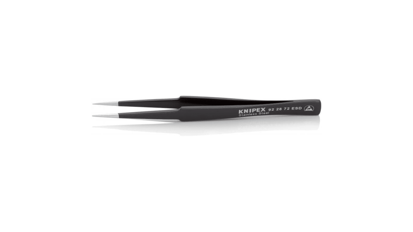 Knipex 135 mm, Stainless Steel, Smooth, ESD Tweezer